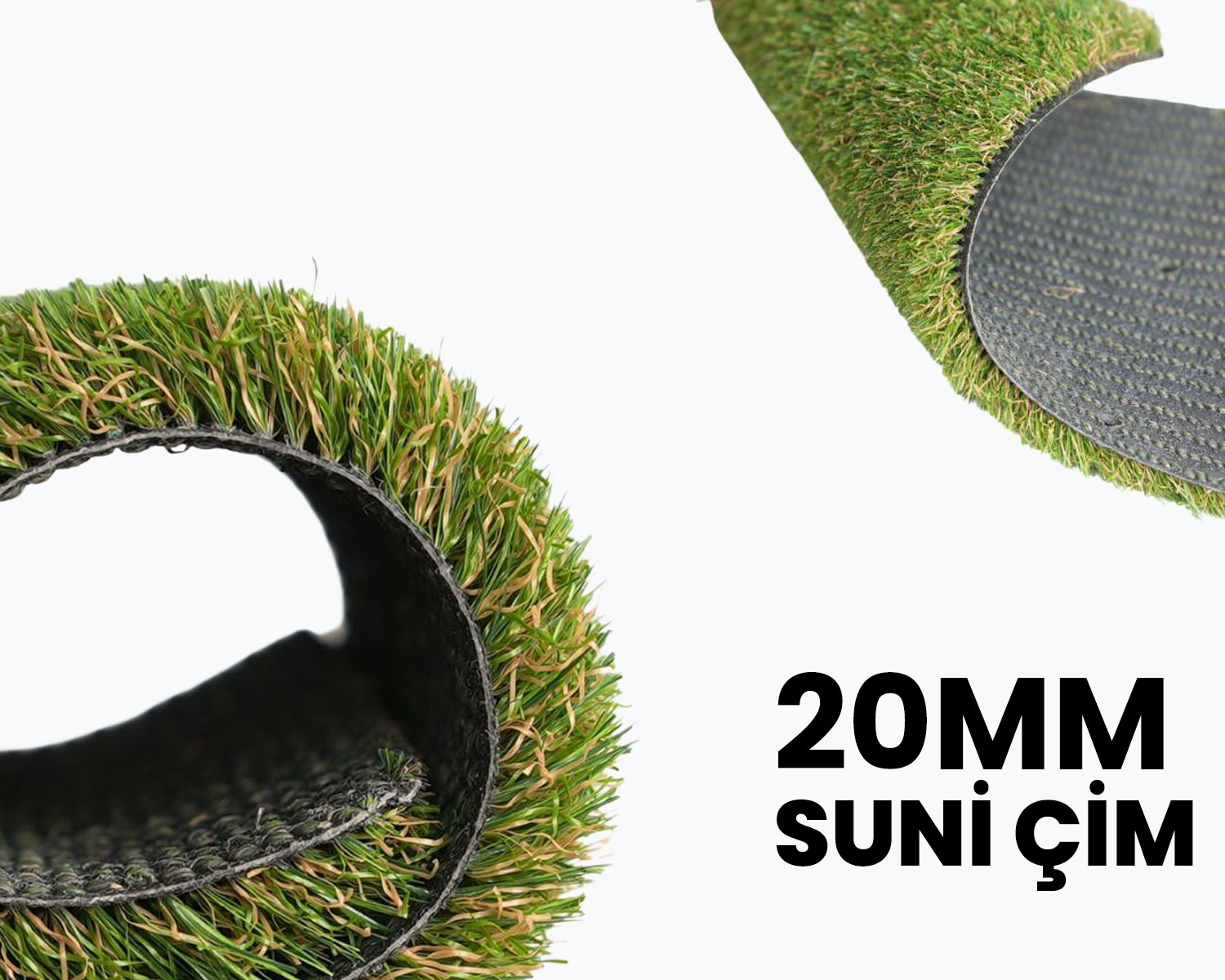 20 mm Suni Çim Halı – Dekoratif Bahçe ve Balkon Çimi – Doğal Görünümlü